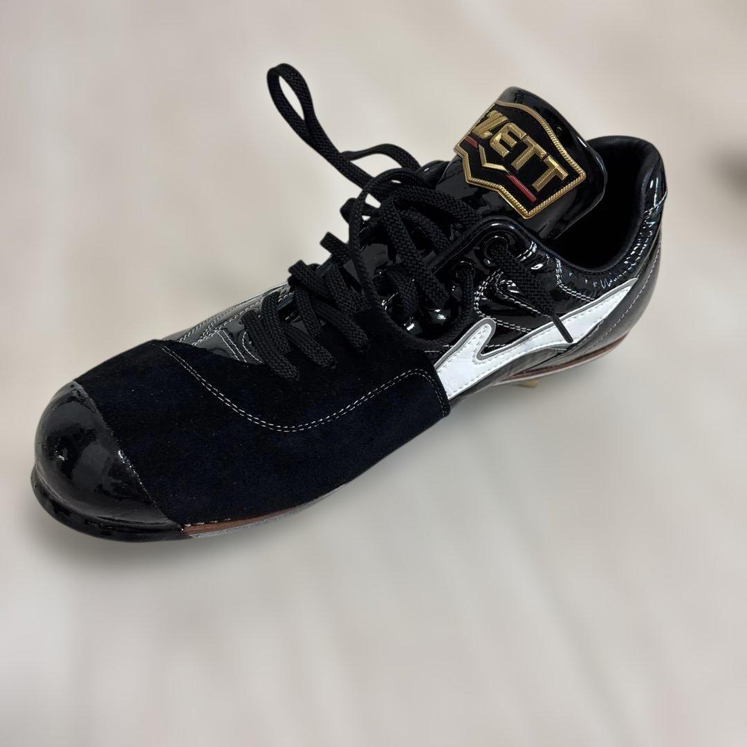 新品　ZETT スペシャルオーダースパイクシューズ　 エナメル黒 27.５センチ