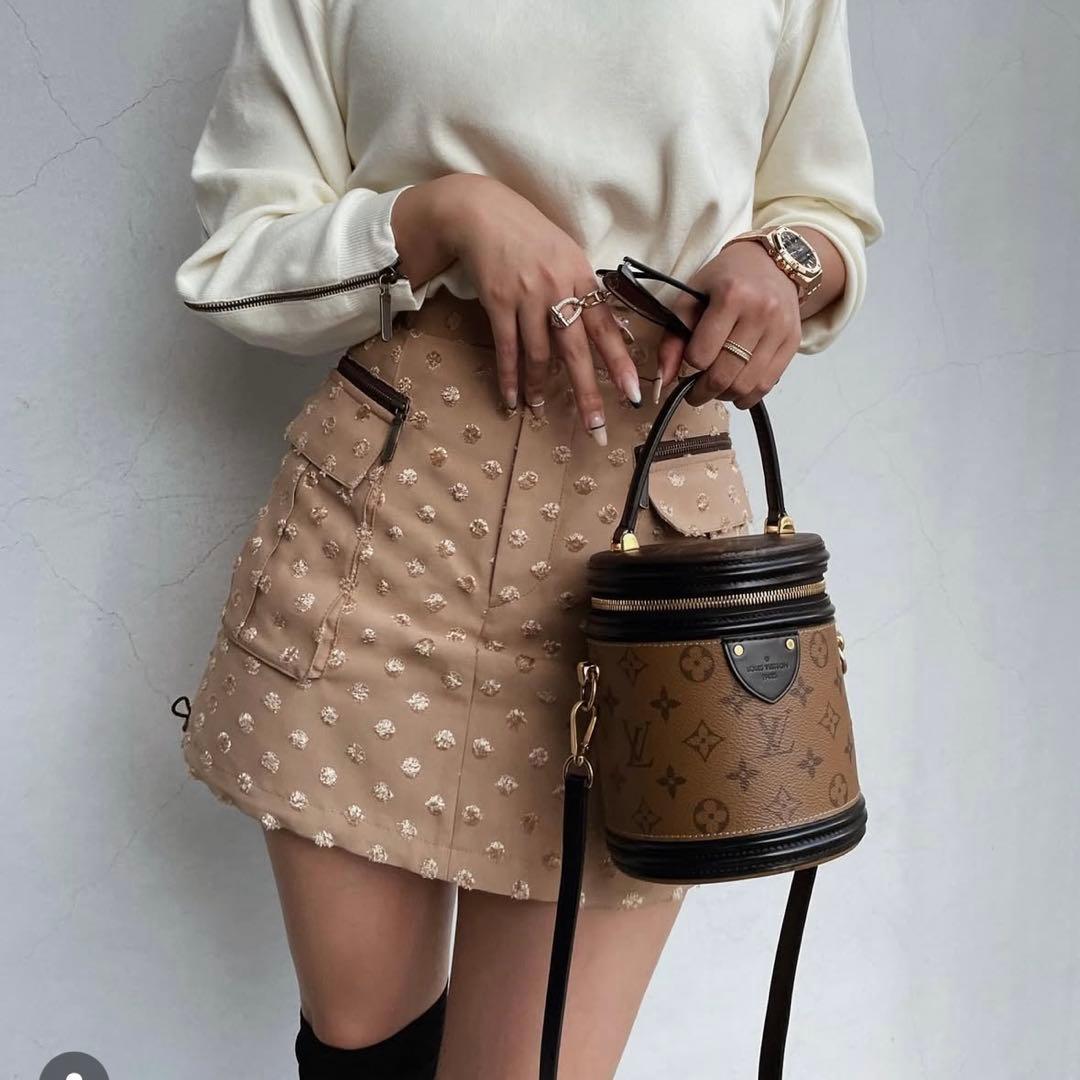 shéller ベージュミニスカート ポケット付き