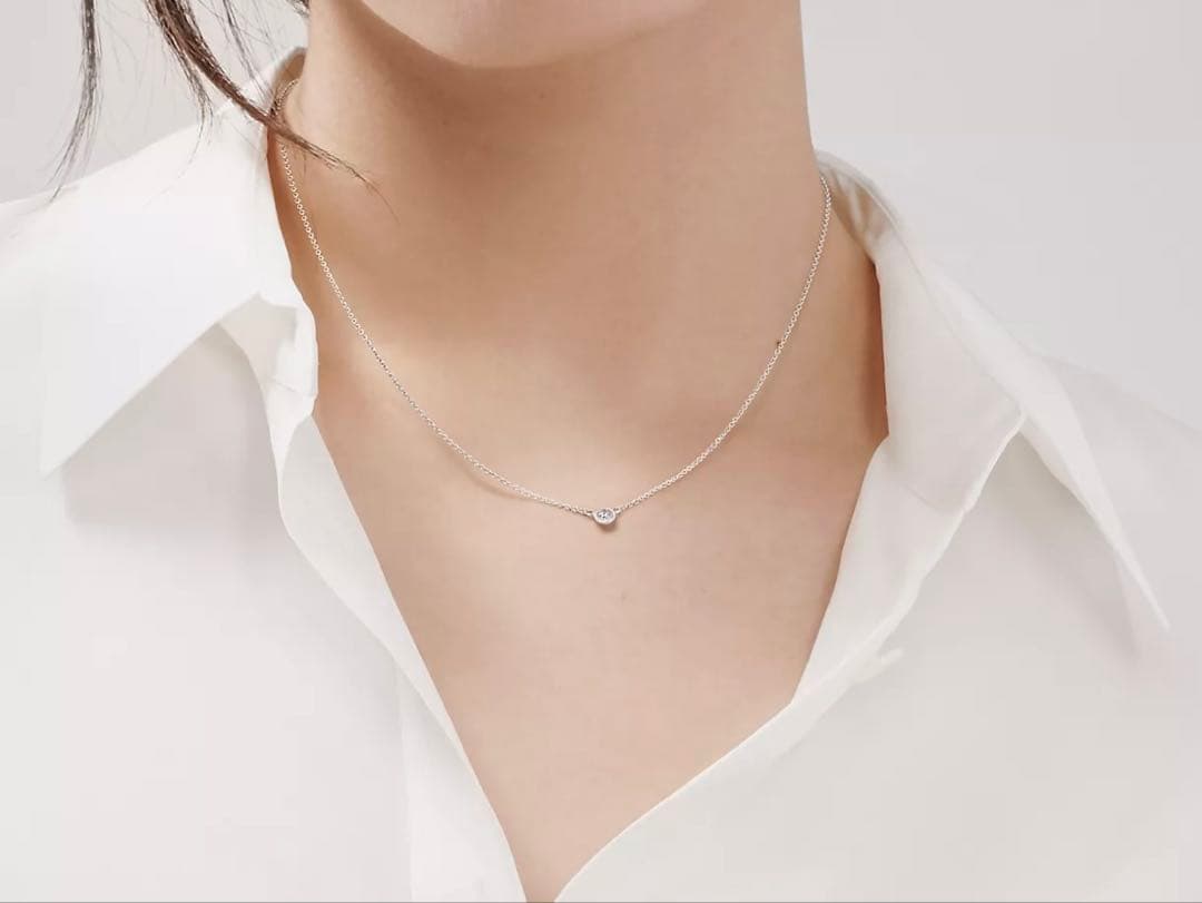 【美品】ティファニー　バイザヤード　ネックレス　プラチナ