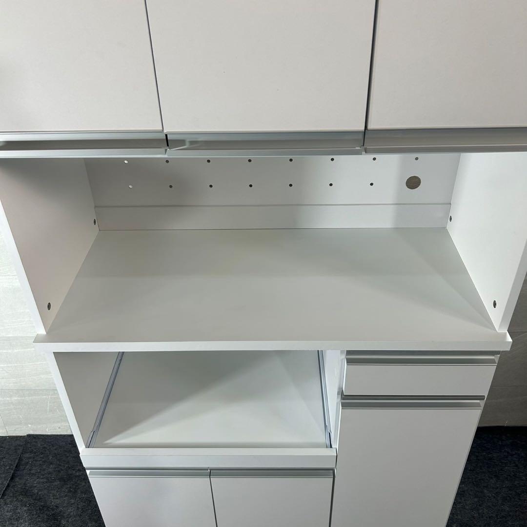 LOWYA 食器棚 幅90cm キッチンボード 高機能 レンジ台 d4468