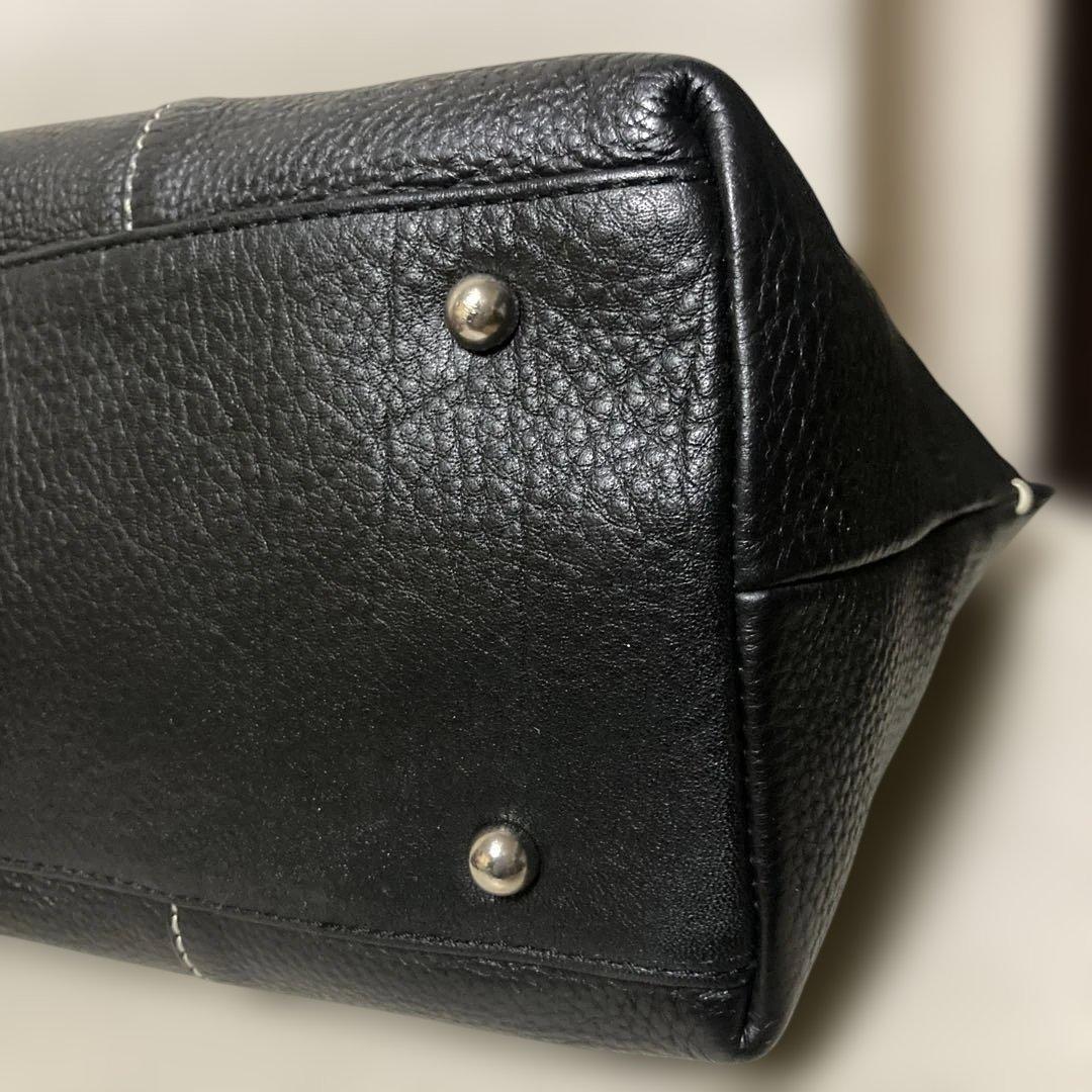 美品■WAKO ワコウ 銀座和光 シボ革 本革ハンドバッグ