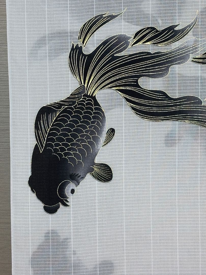 ☆aman様☆ 誉田屋源兵衛 反物 474 金魚 白地 黒 金 綿