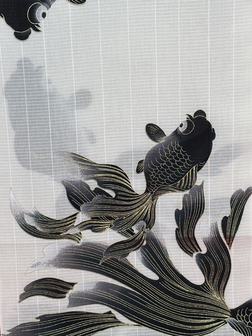 ☆aman様☆ 誉田屋源兵衛 反物 474 金魚 白地 黒 金 綿