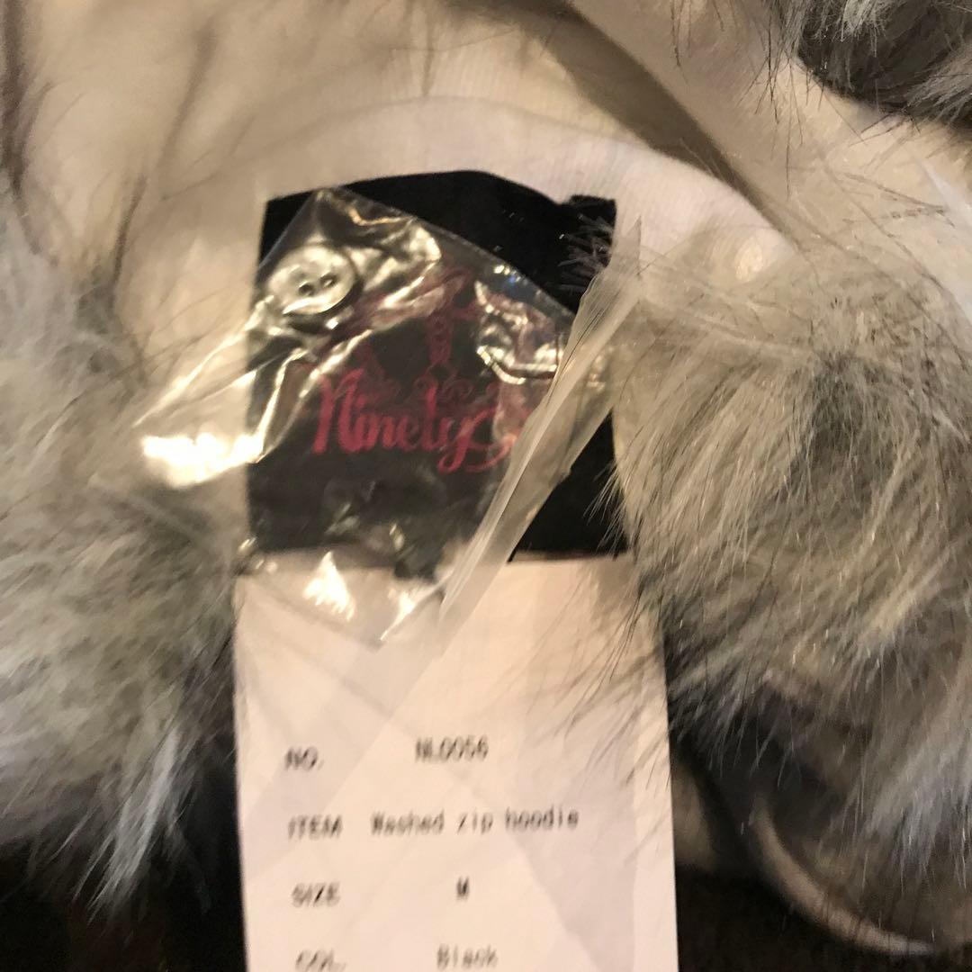 9090 girl Washed Zip Hoodie パーカー　ファー　M