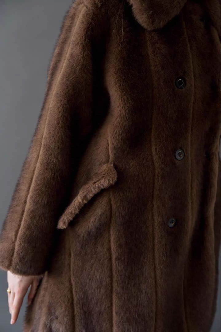 acka classical fur coat ブラウン 2