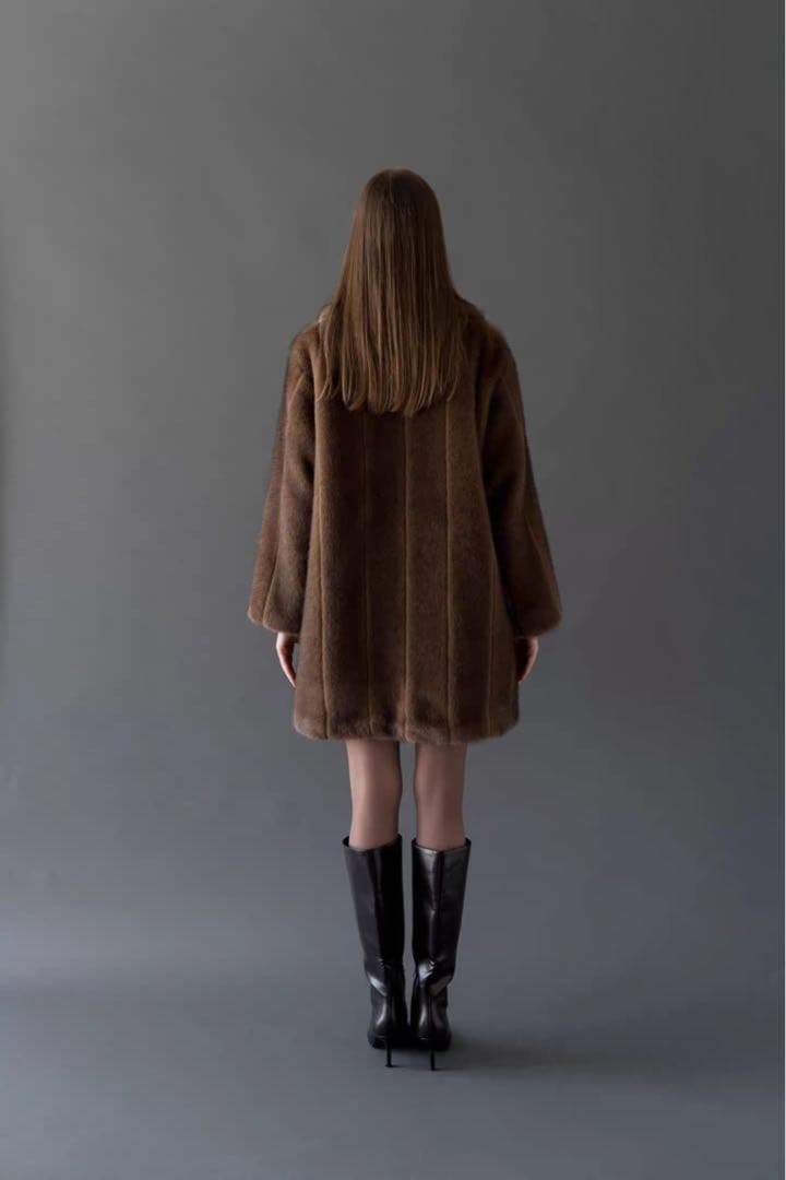 acka classical fur coat ブラウン 2