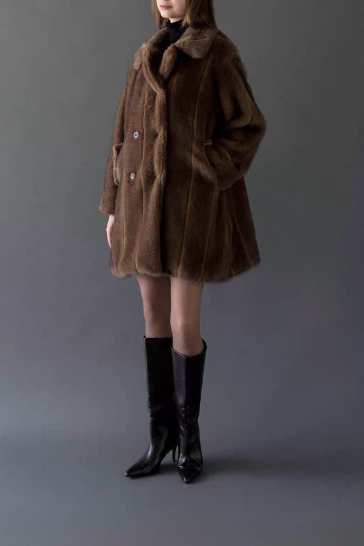 acka classical fur coat ブラウン 2