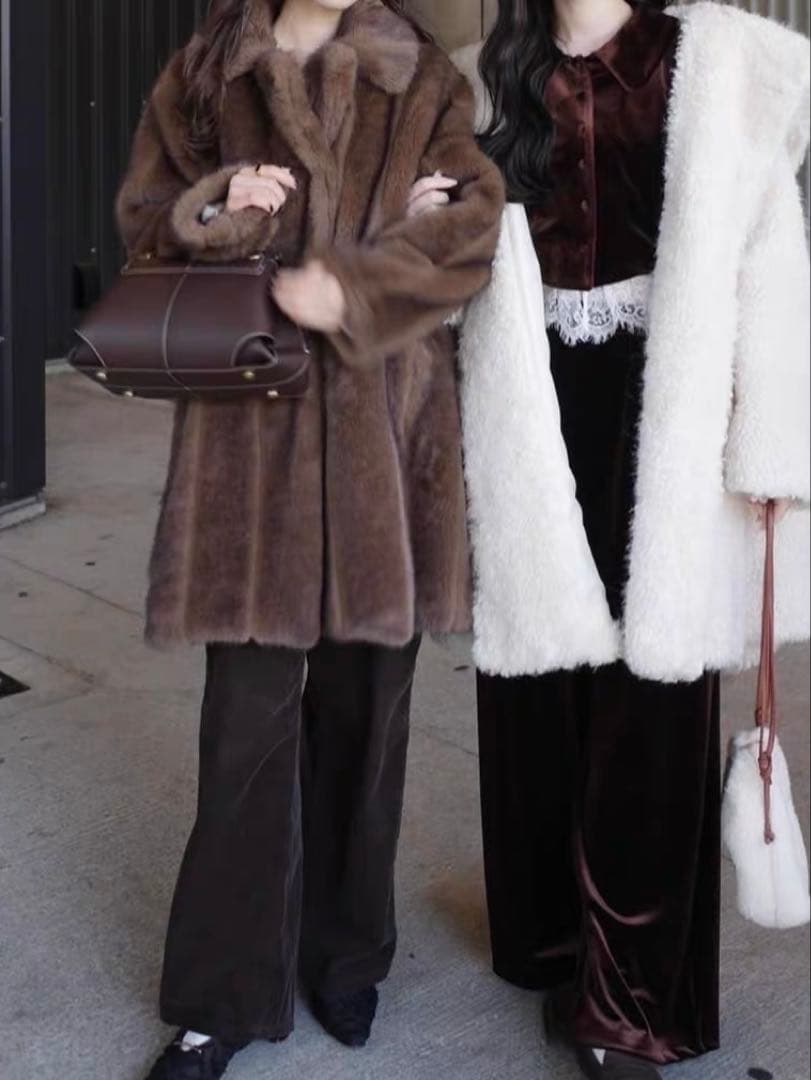 acka classical fur coat ブラウン 2