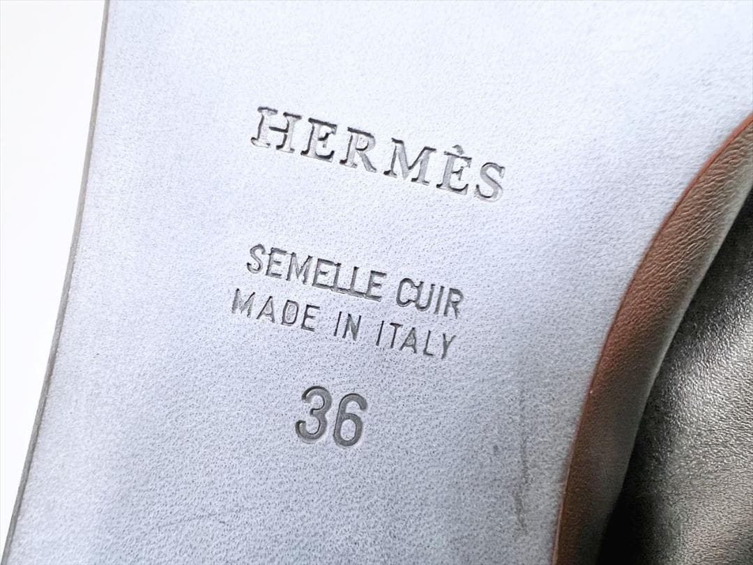 未使用保管 美品 エルメス コンスタンス レザー ローファー 36 23ｃｍ