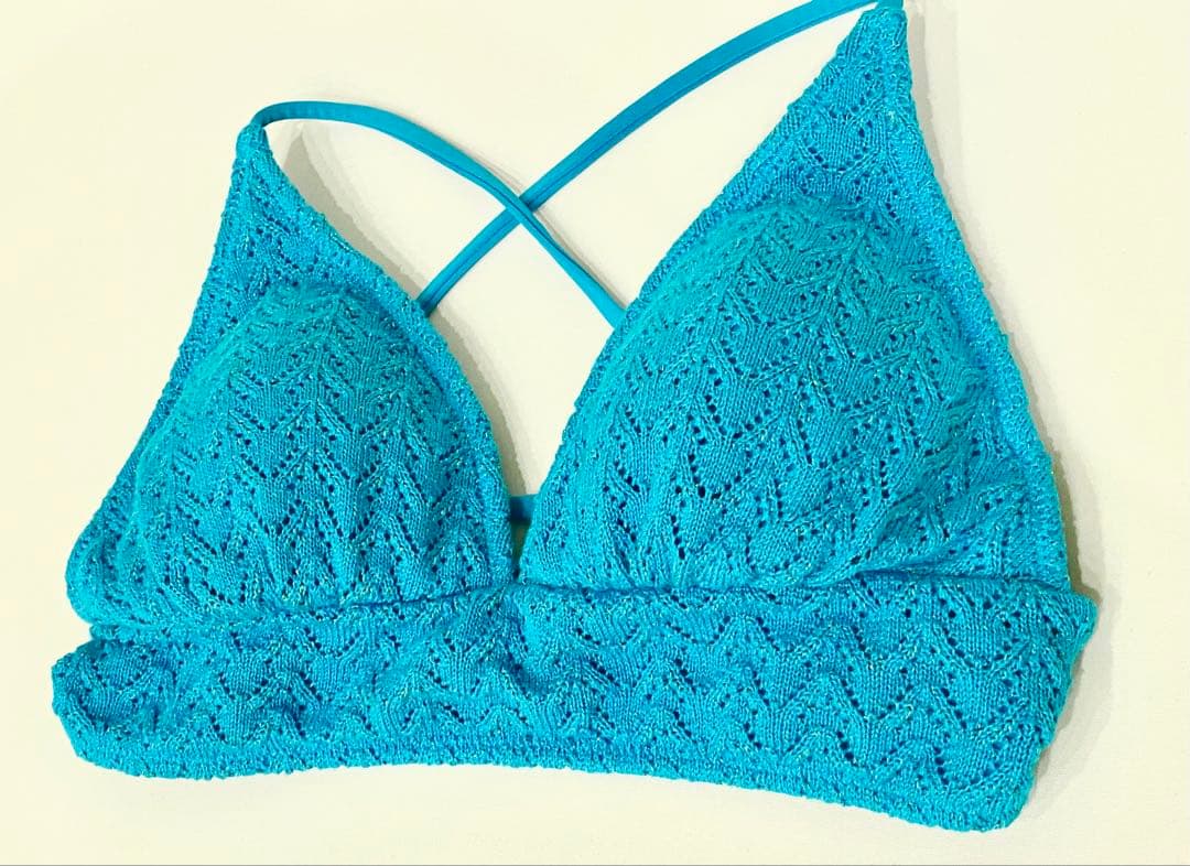 ALENCY アレンシー　ラメニットビキニ　ターコイズ