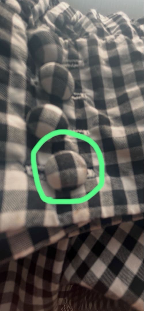 pot and tea ギンガムチェックボタンたくさん襟付きワンピース　日本製