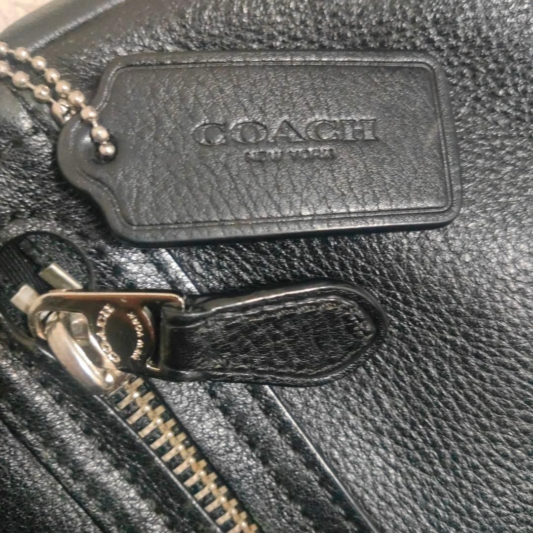 COACH コーチ レザーショルダーバッグ 黒 F71745 メンズ 斜め掛け