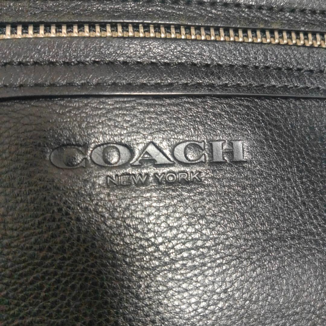 COACH コーチ レザーショルダーバッグ 黒 F71745 メンズ 斜め掛け