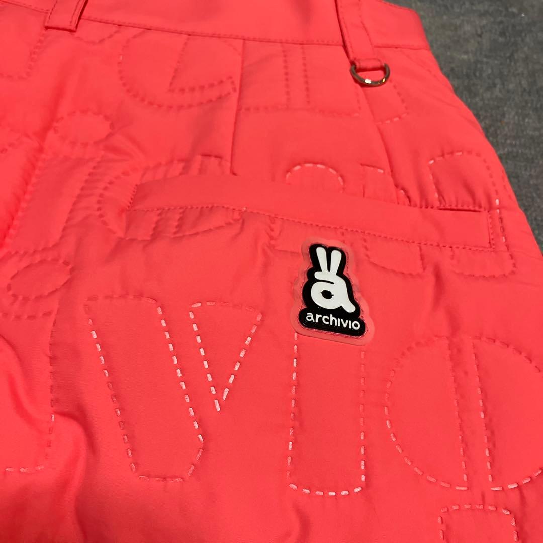 新品未使用　31900円の品　archivio ロゴ刺繍スカート コーラルピンク