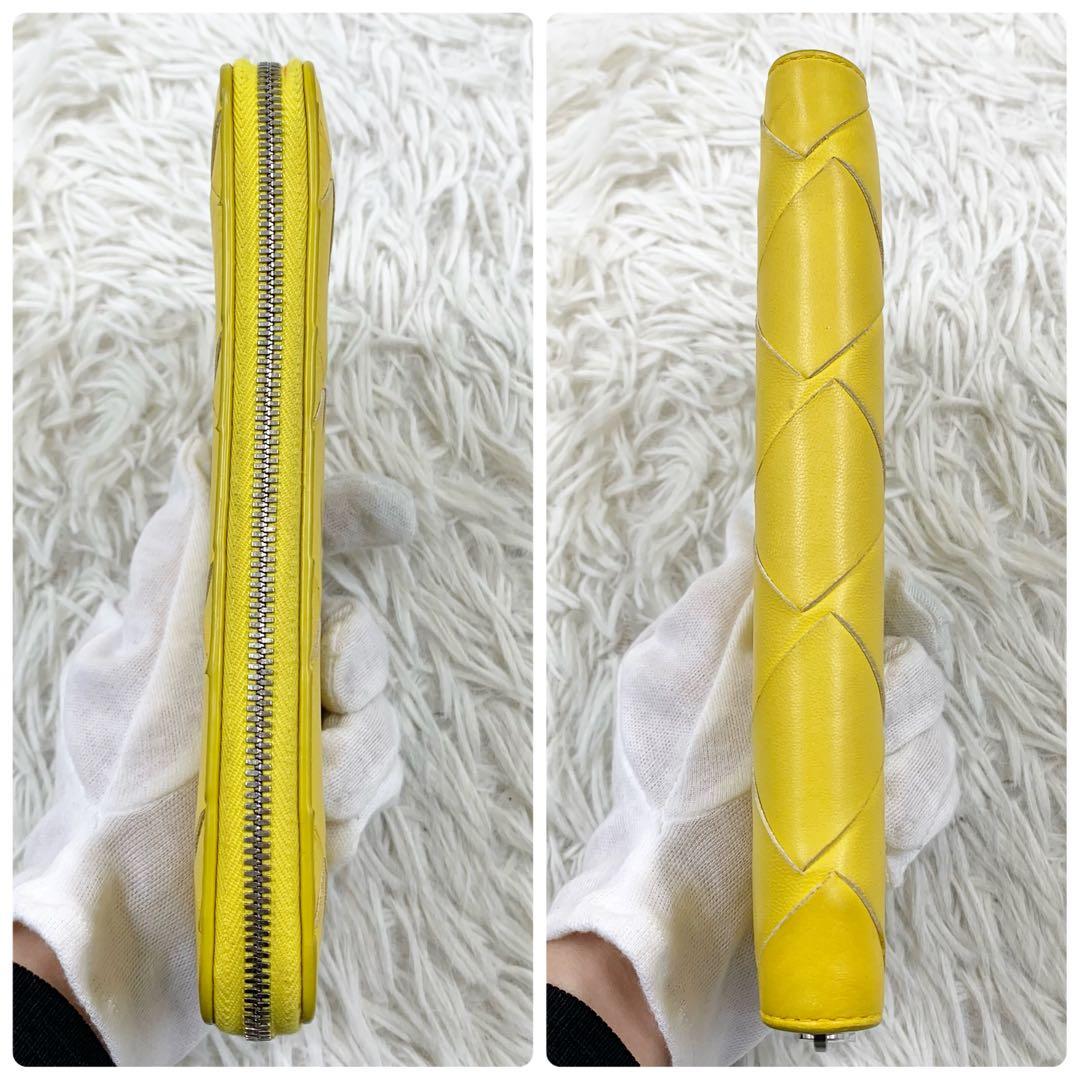 【✨美品 現行✨】ボッテガヴェネタ マキシイントレチャート 長財布 イエロー