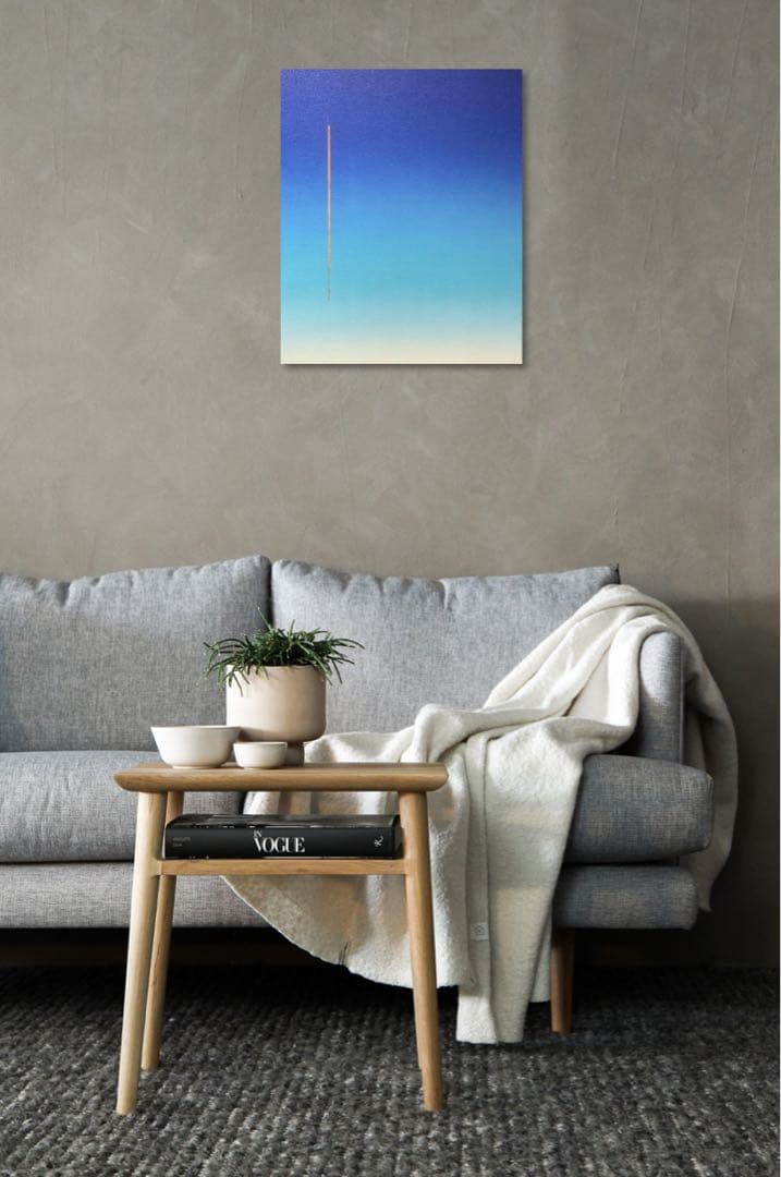 【Kentaku】油絵　原画　抽象画　青　空　夏　現代アート　F8