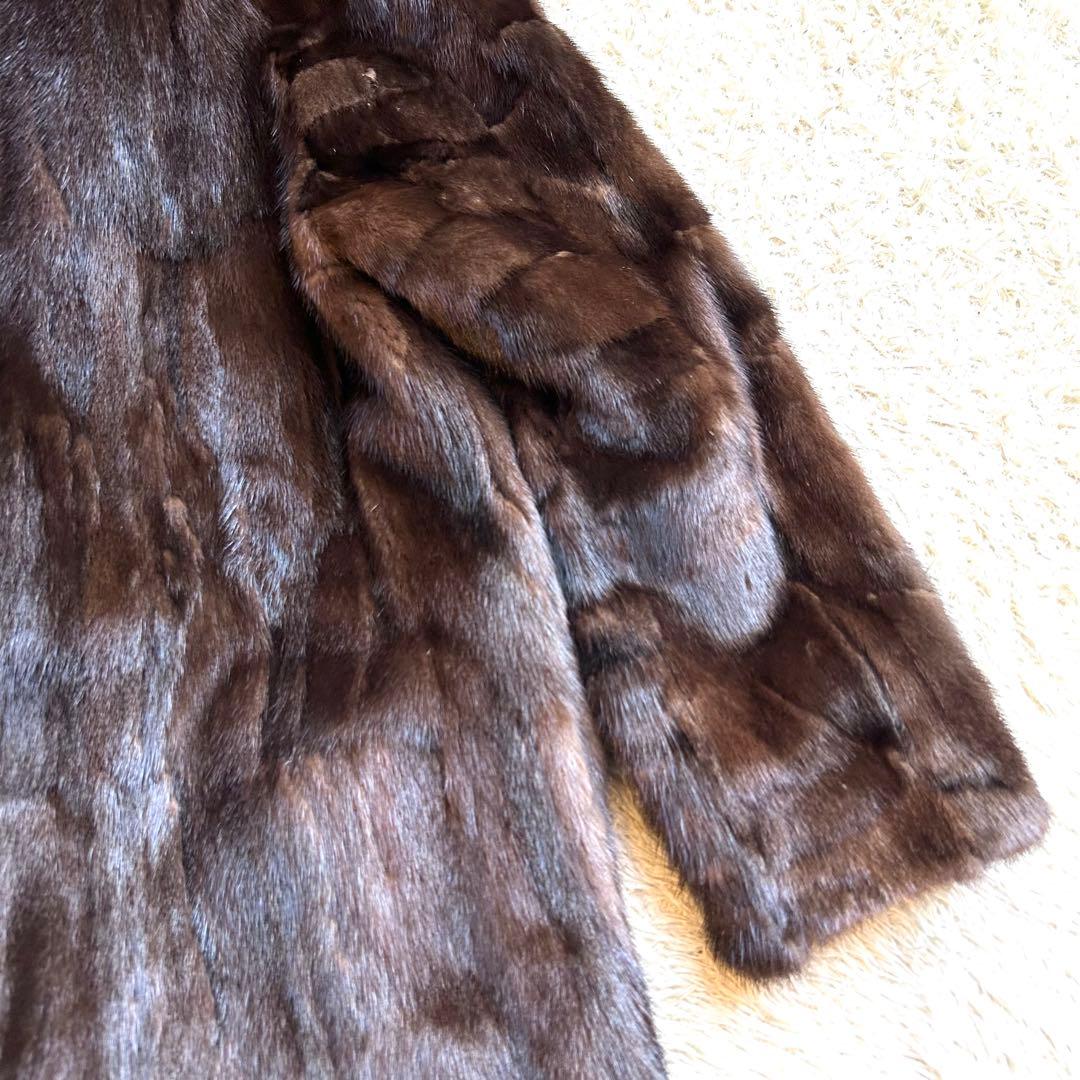 【希少デザインEMBA✨️リバーシブルミンク】 デミバフ コート M 本毛皮 絹