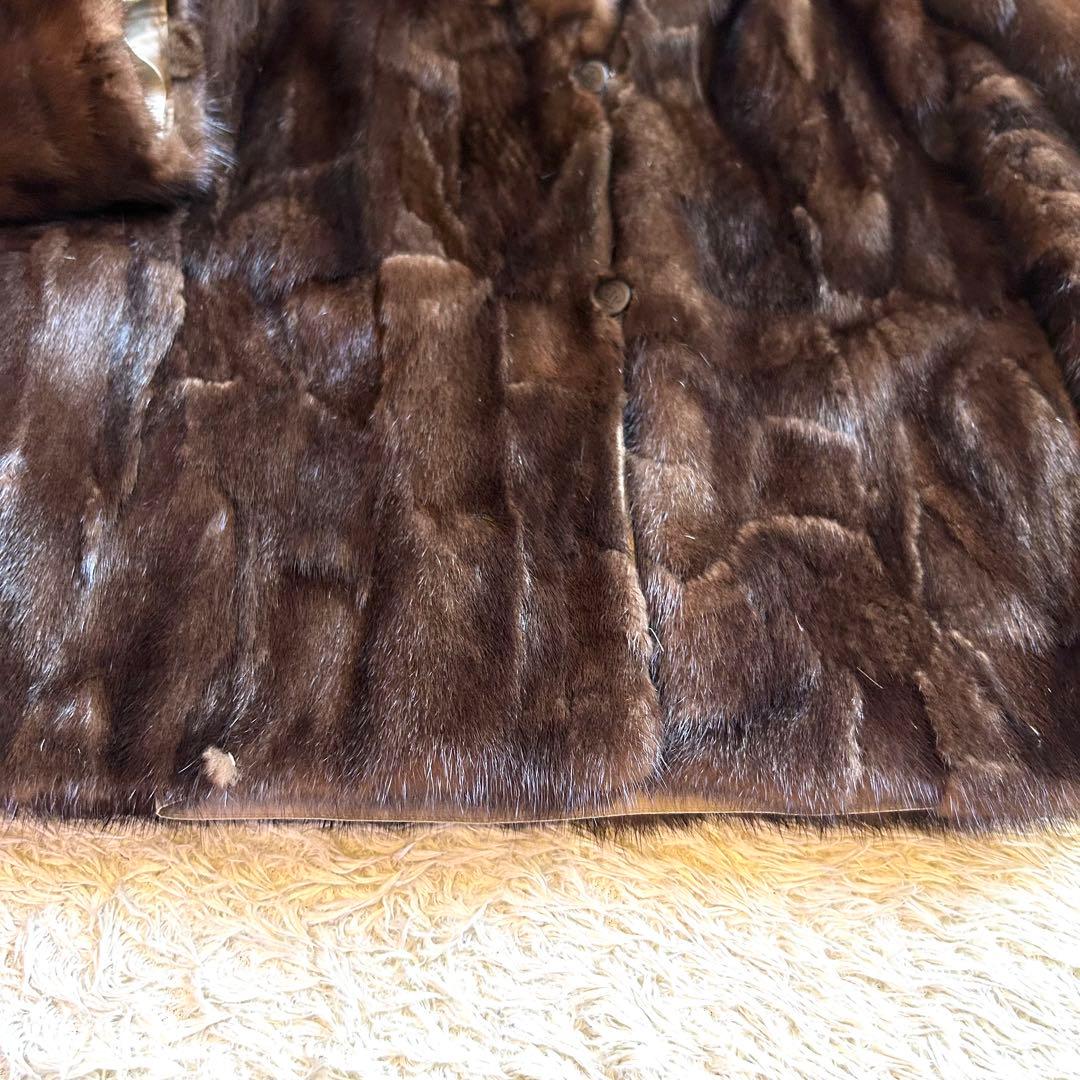 【希少デザインEMBA✨️リバーシブルミンク】 デミバフ コート M 本毛皮 絹