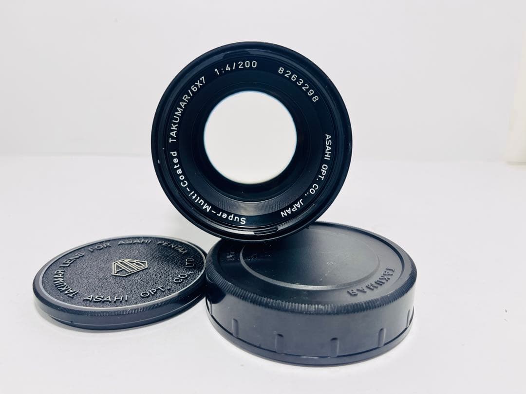 【完動品】ASAHI PENTAX 6×7 木製グリップ　ストラップ付き