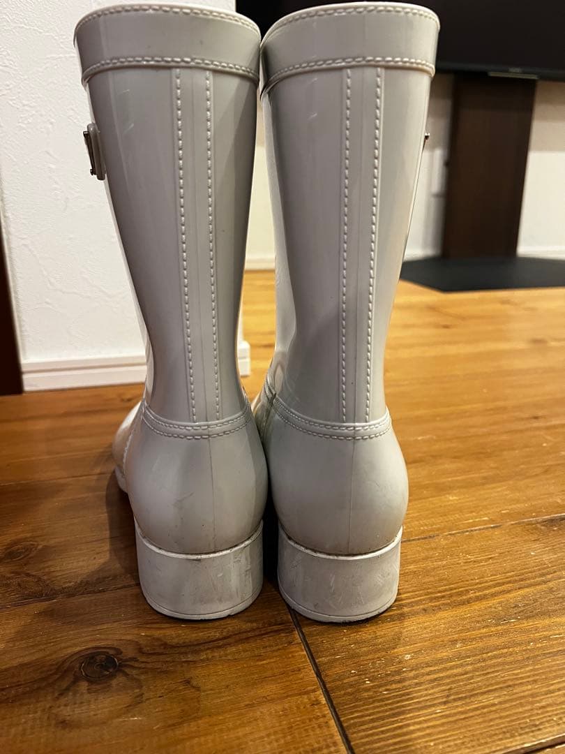 PRADA プラダ　白　ホワイト レインブーツ　37 長靴
