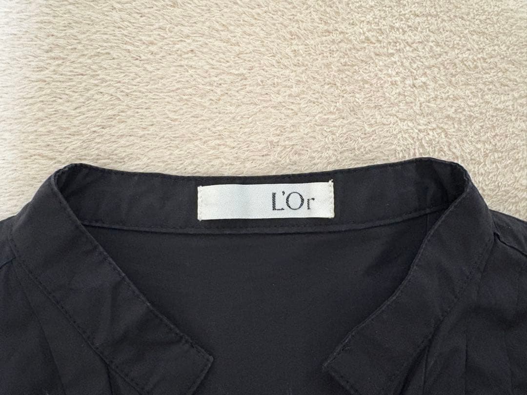 L'Or(ロル) Volume Shirt Dress ブラック かじまり