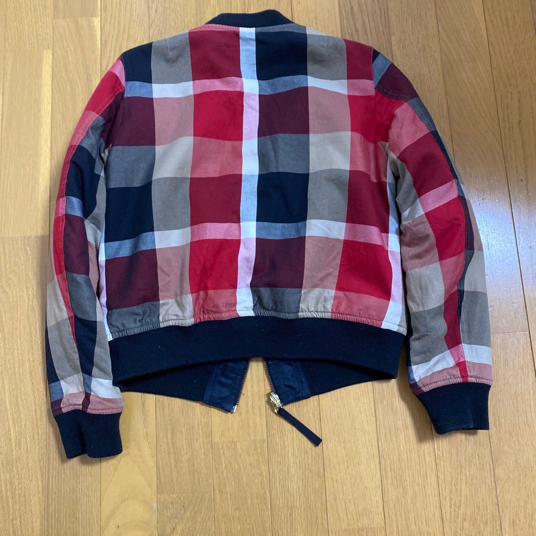 リバーシブルブルゾン レディース　黒　チェック
