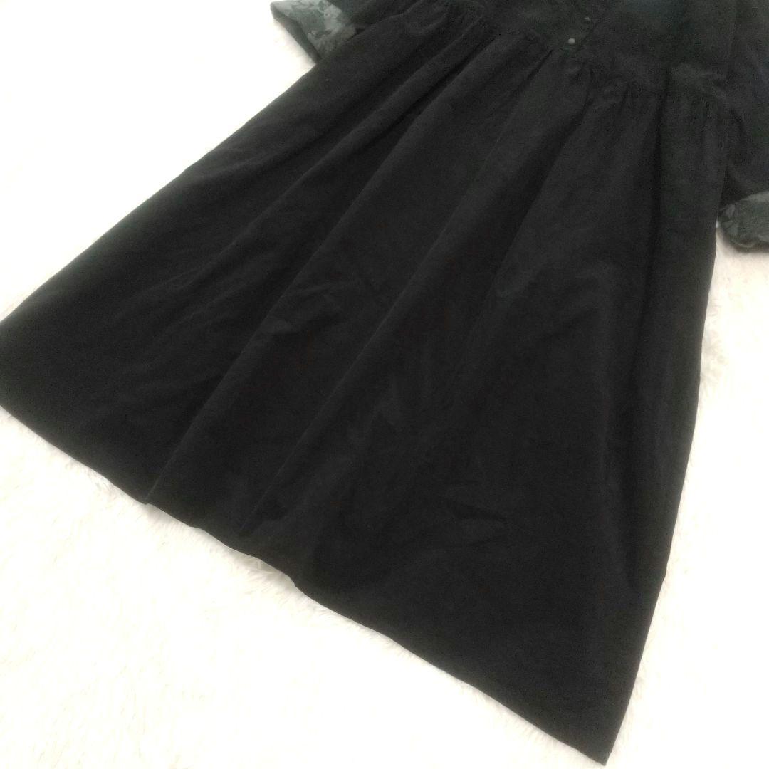 sosotto ソソット 袖裏リバティギャザーワンピース ブラック フリー