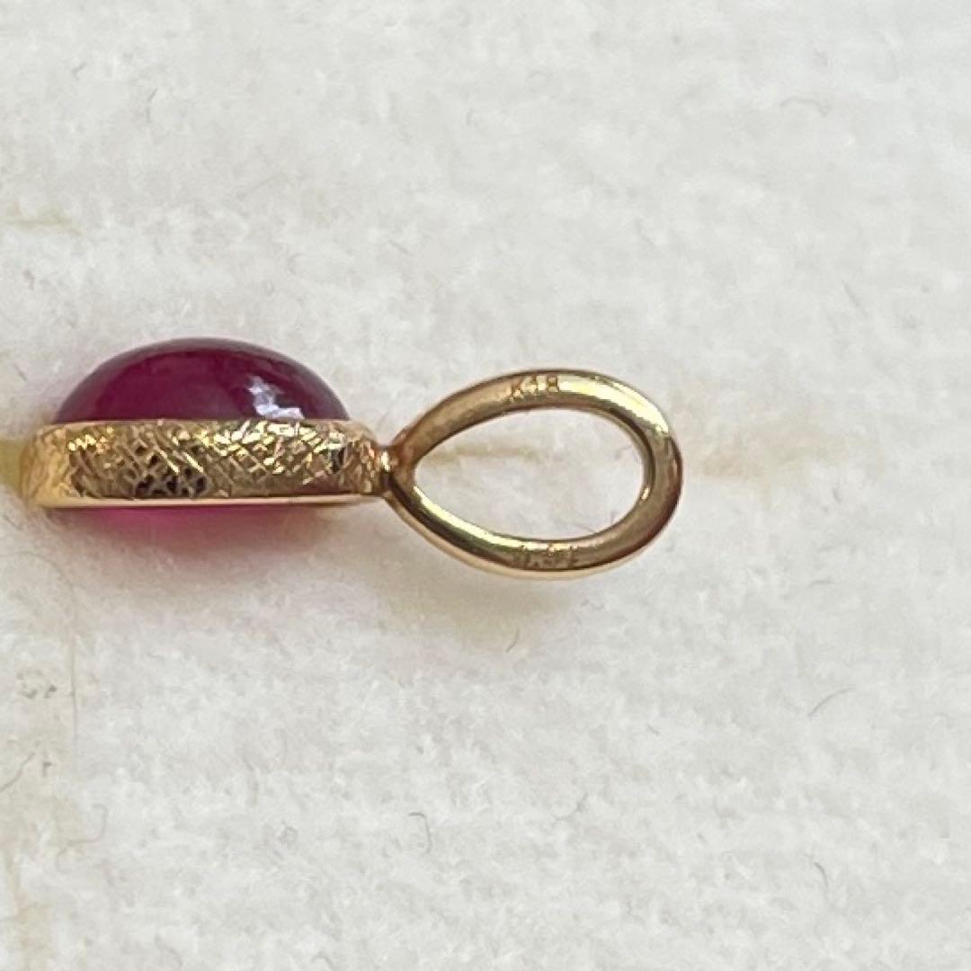 ハリックァ　ルビーオーバルチャーム(18金)