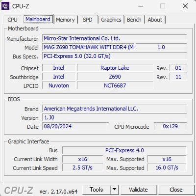 MSIマザーボード　 MAG Z690 TOMHAWK WIFI DDR4