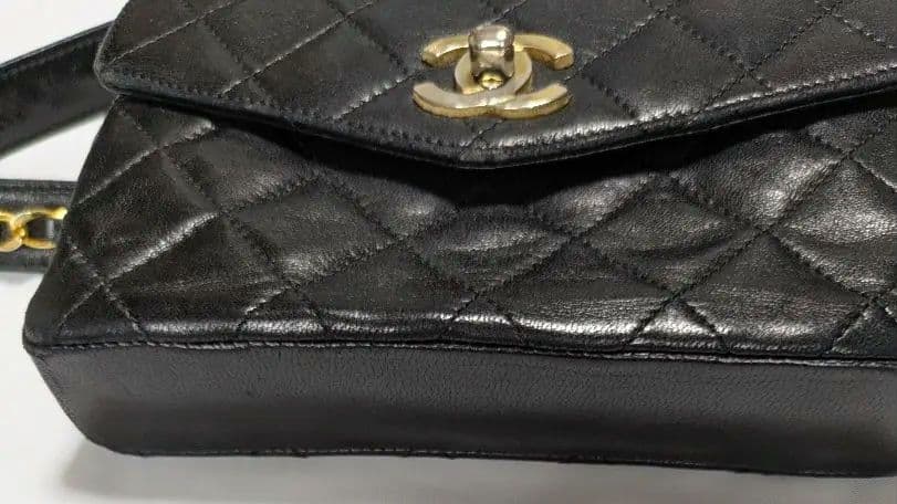CHANEL マトラッセ　ラムスキンチェーン　ウエストポーチ