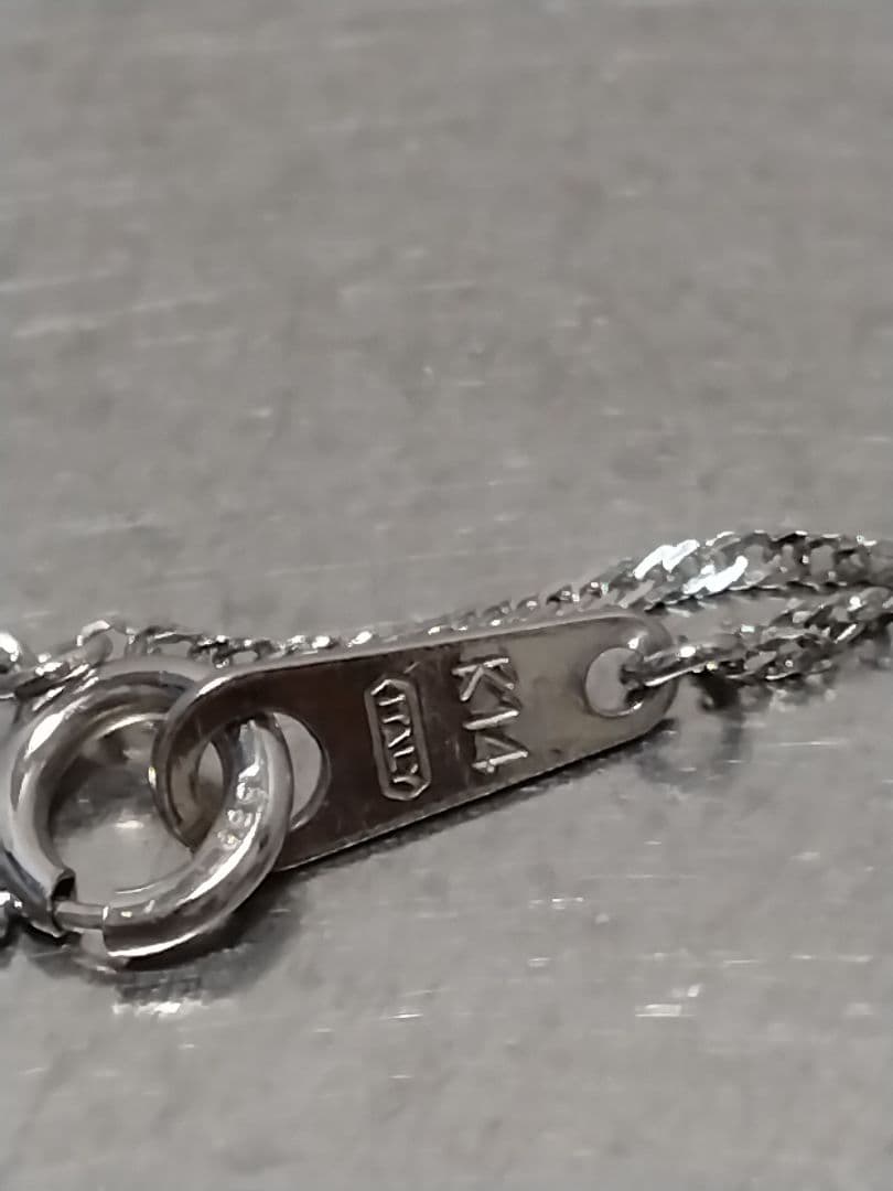 ラ*ん様 チェーンk14 ホワイトゴールド　トップシルバー925 CZ