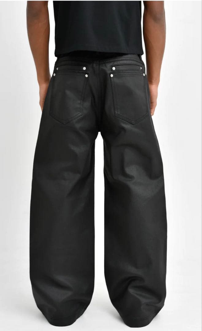 パンツ Asapmode Stacked Oil Coating Loose Pants