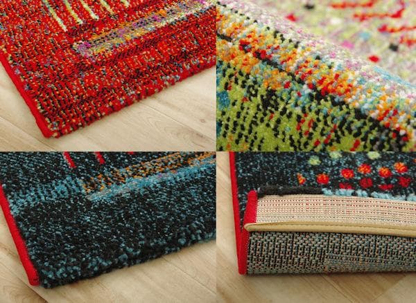 ギャッベ柄トルコ製ウィルトン織カーペット133x190cm ラグ（453）