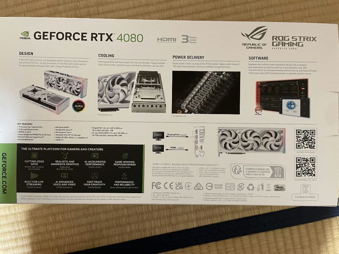 グラフィックボード・グラボ・ビデオカード ASUS GeForce RTX 4080 16GB GDDR6X White