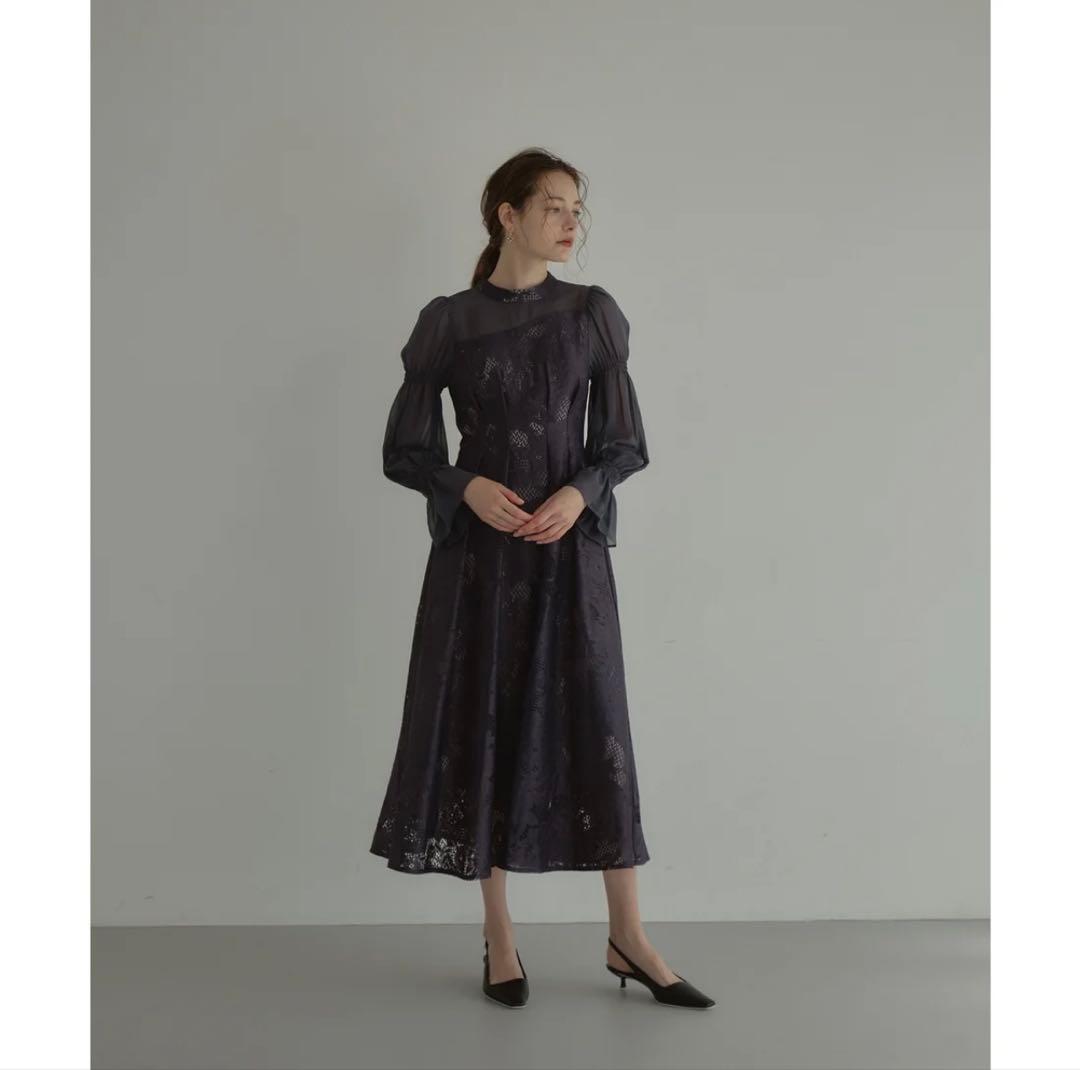 【ANDRESD】アシンメトリータックドレス 結婚式ワンピース