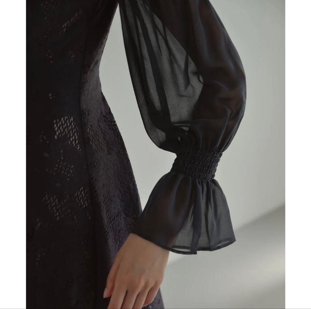 【ANDRESD】アシンメトリータックドレス 結婚式ワンピース