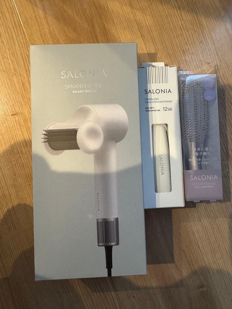 SALONIA スムージングドライヤー ブラシ　ヘアアイロンセット