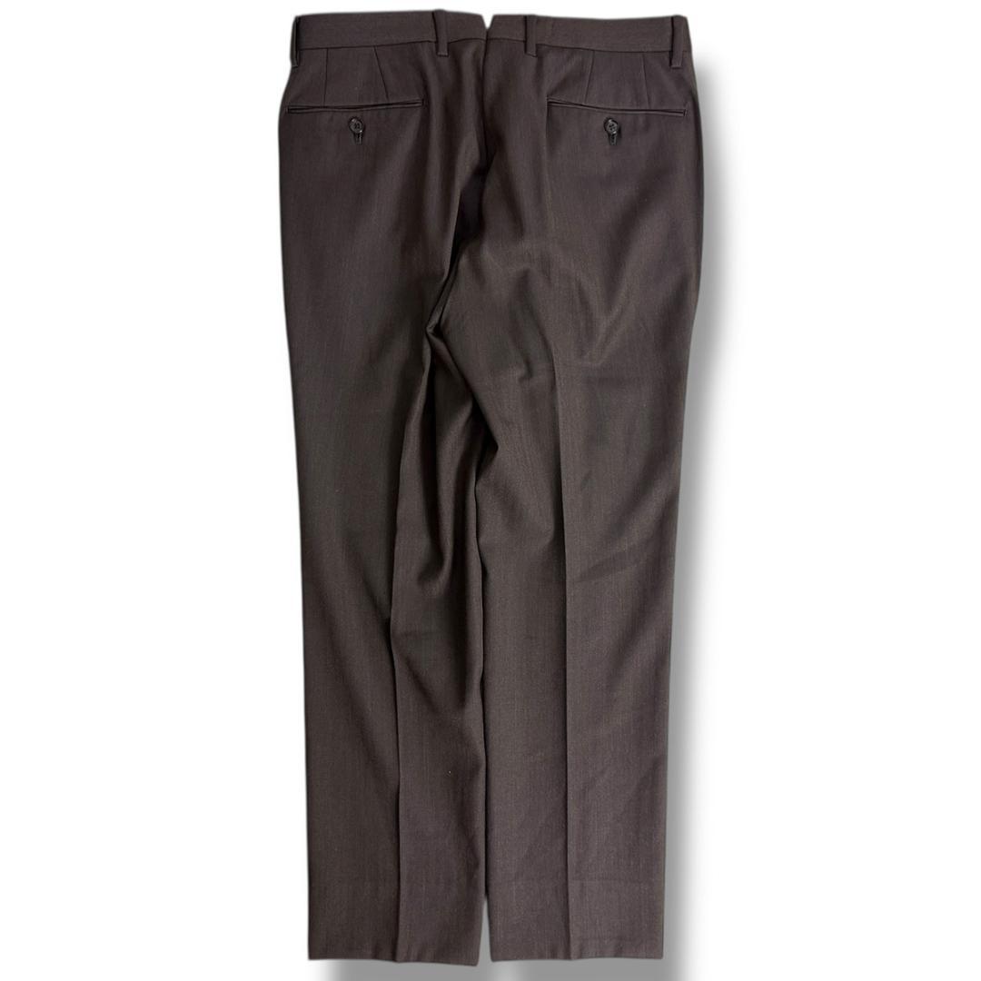 J3598 美品 ブリッラペルイルグスト カノニコ生地ヘリンボーンスーツ 茶46