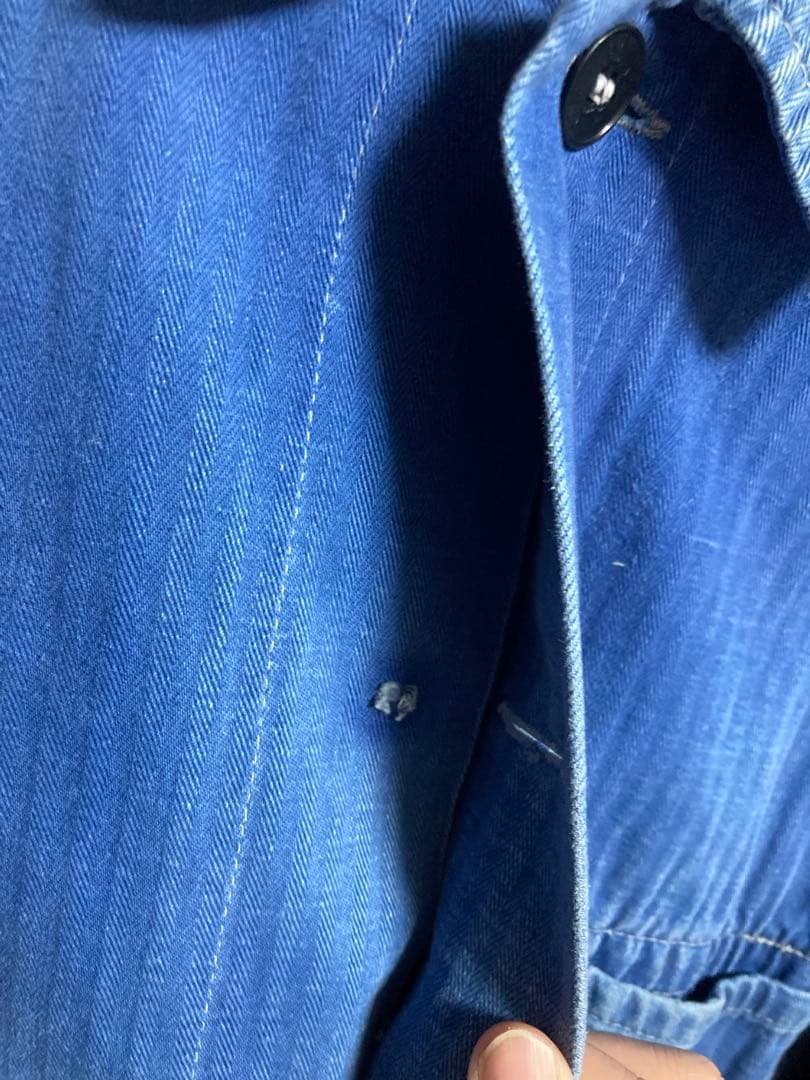 40s〜50s フレンチワーク ヘリンボーン ワークジャケット フェード