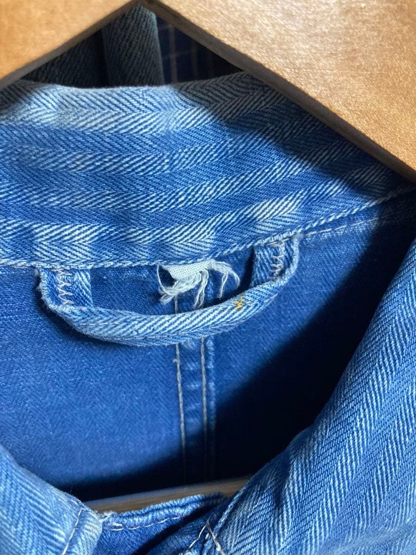 40s〜50s フレンチワーク ヘリンボーン ワークジャケット フェード