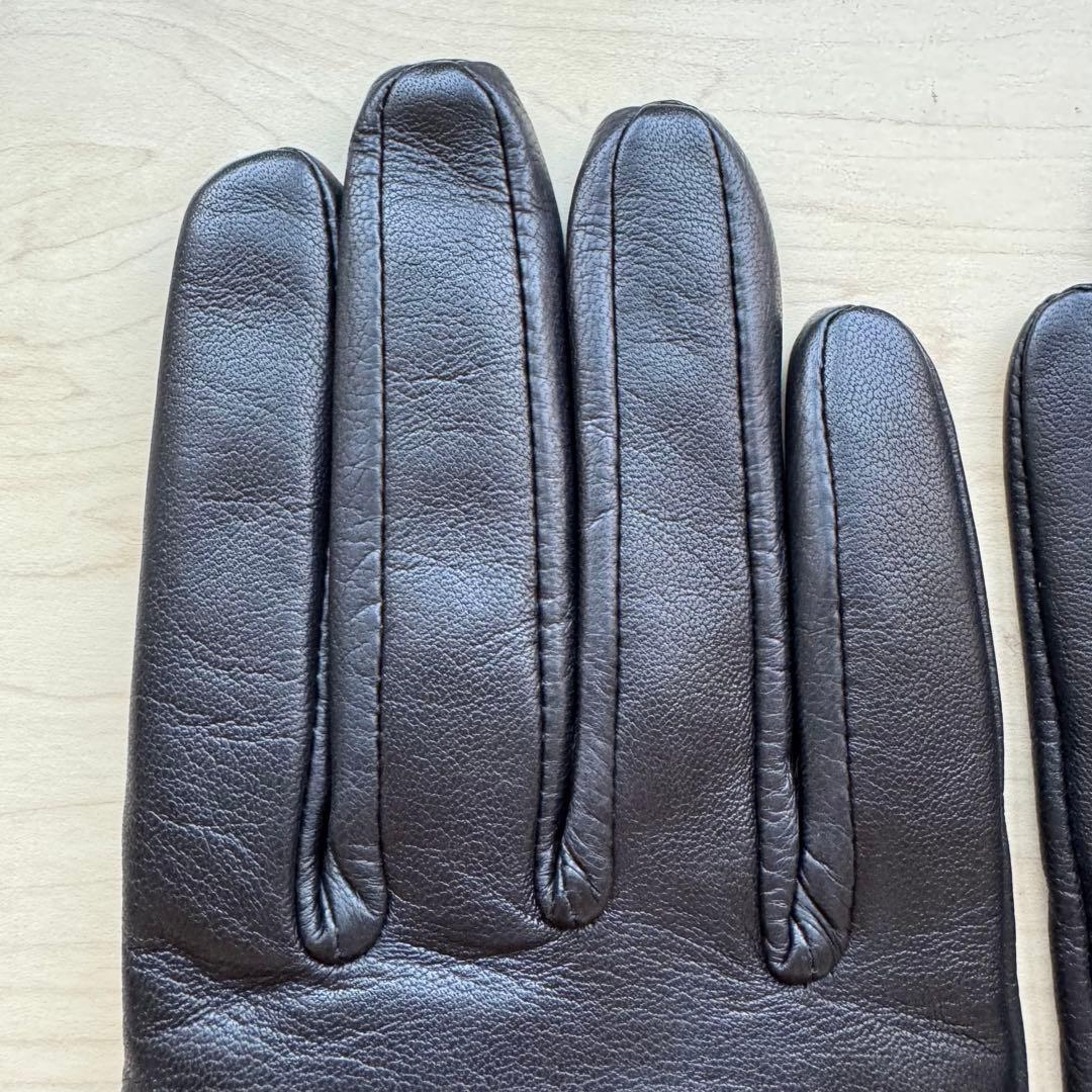 ★新品★アンテプリマ　レザー手袋　ウール切り替え　ストーン　スマホ対応　黒