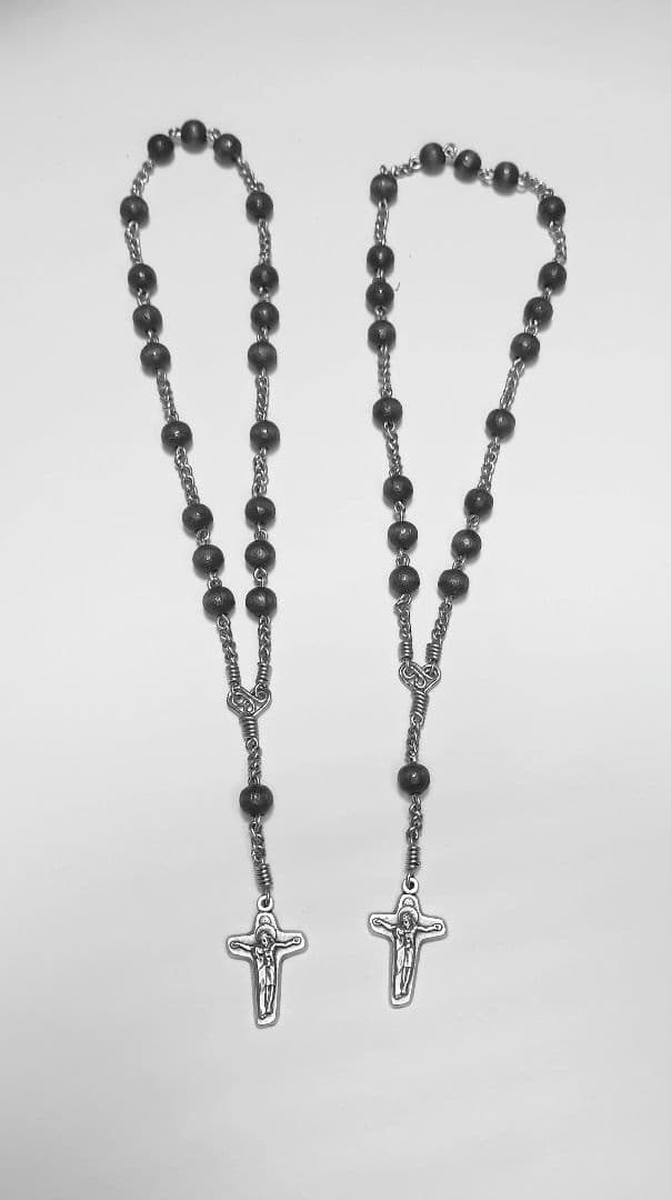 ミニ手編みペアロザリオ・カトリック祈祷書「祈りの友」によるモデル　　251107