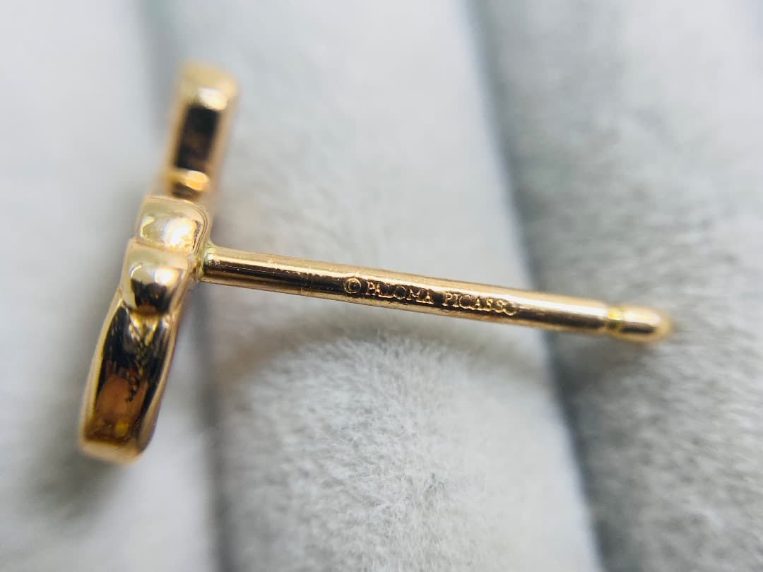 月末お値下げ　ティファニー　ラブ&キス　ピアス　片耳　XO　７５０　k18