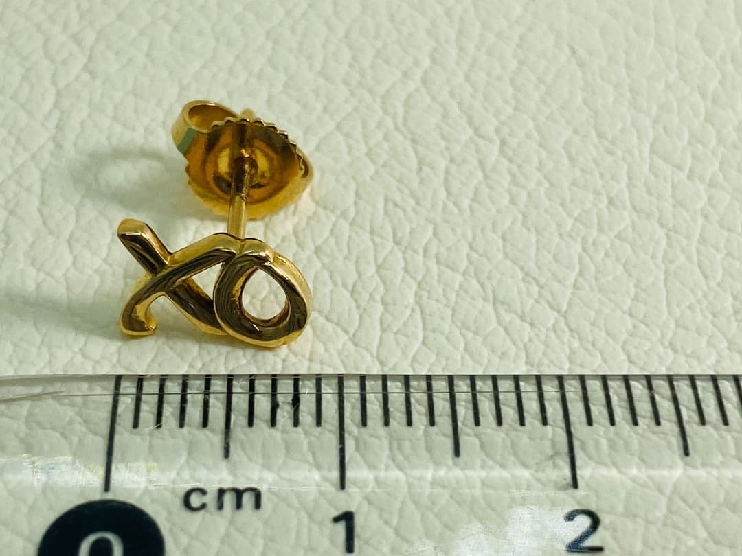 月末お値下げ　ティファニー　ラブ&キス　ピアス　片耳　XO　７５０　k18