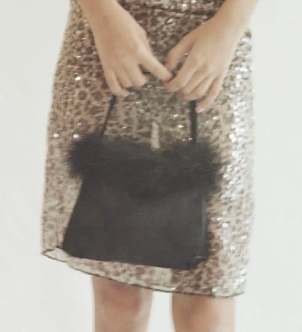 バッグ the virgins feather trimming mini bag