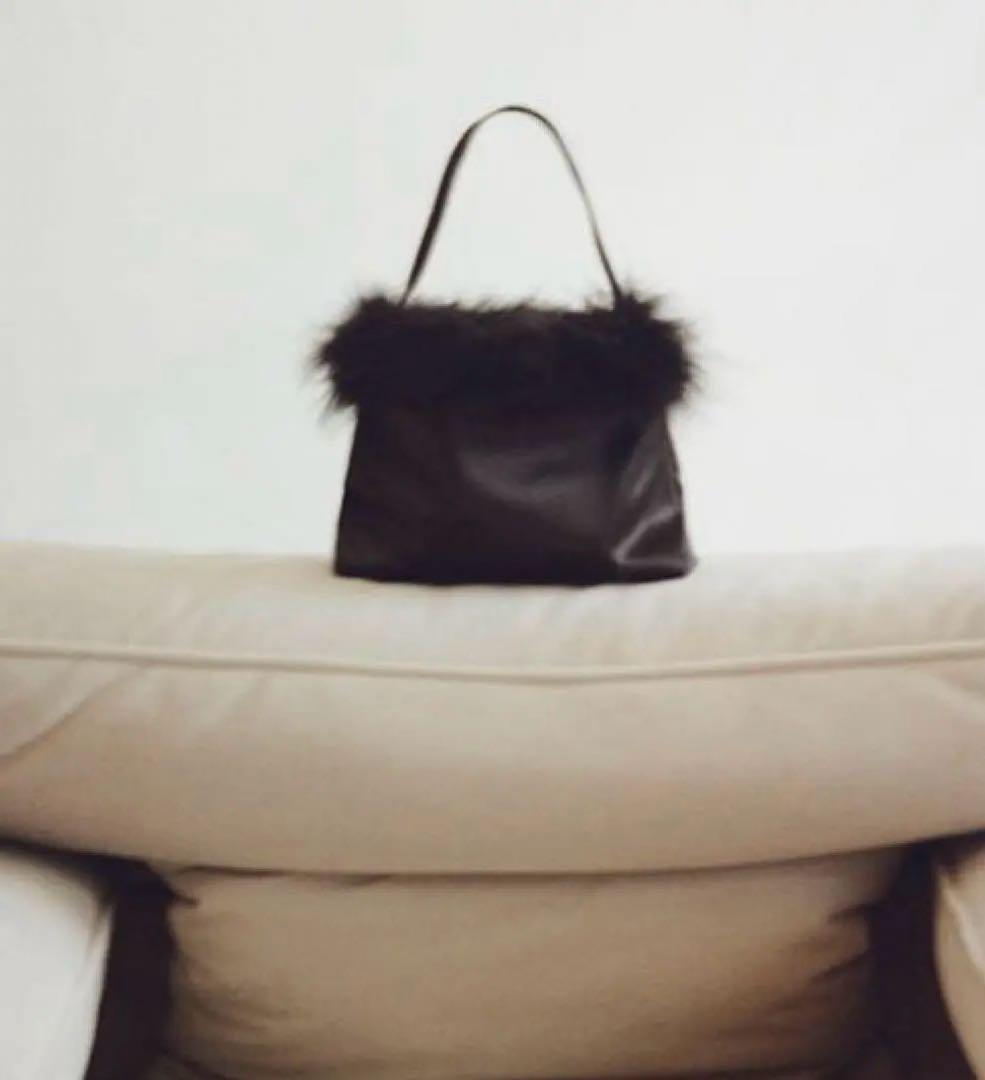 バッグ the virgins feather trimming mini bag