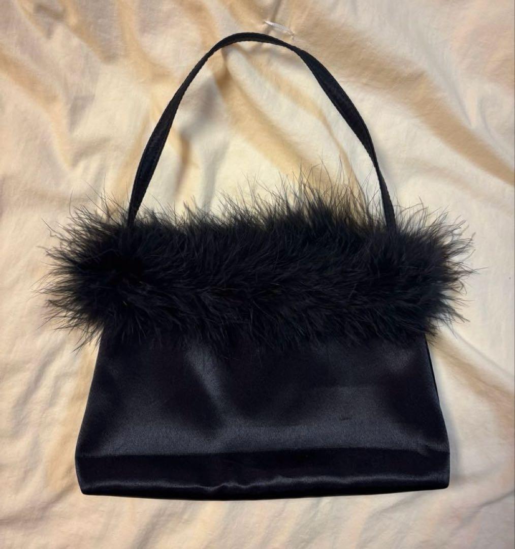 バッグ the virgins feather trimming mini bag
