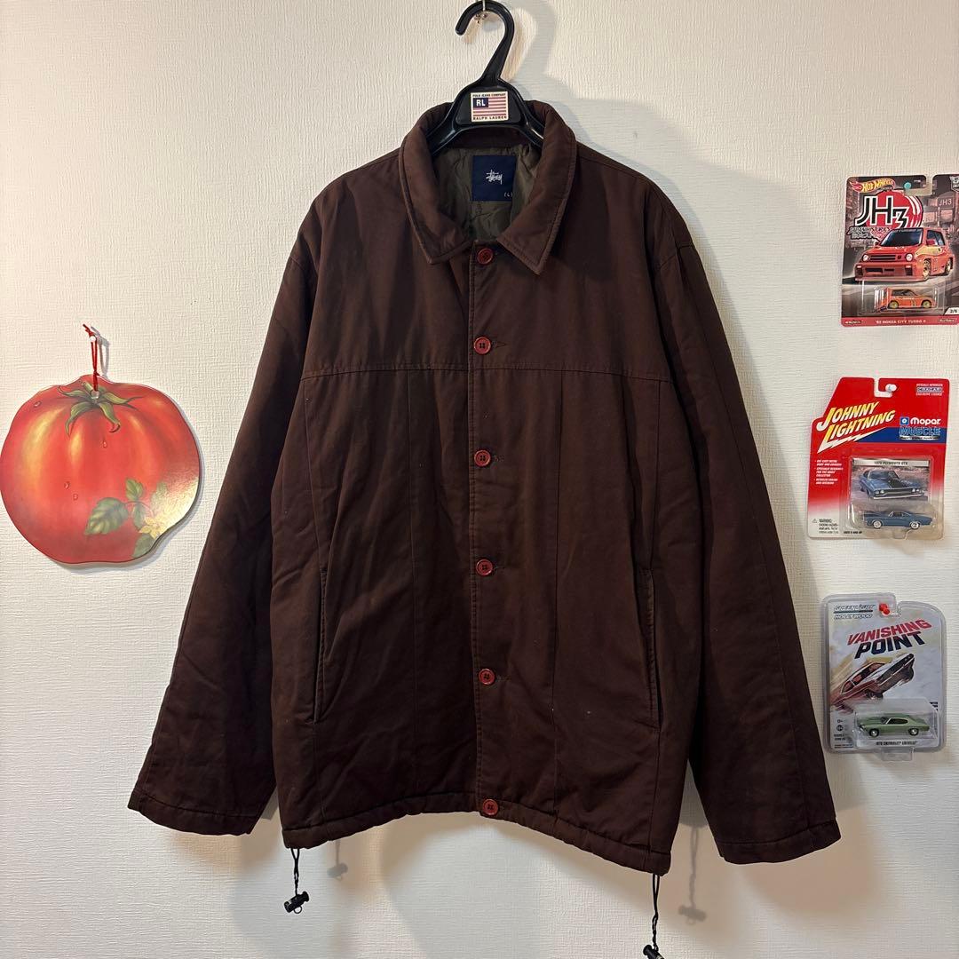 old stussy コート カバーオール 90s 紺タグ キルティング