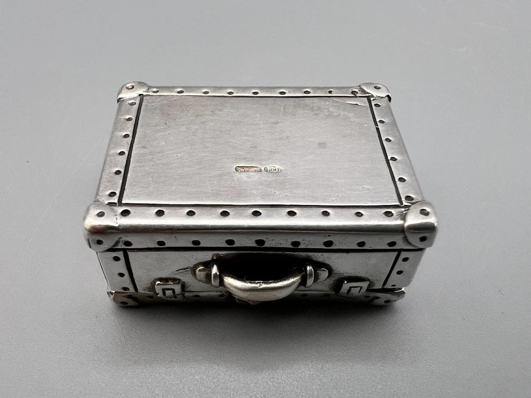 【海】銀製　800刻印　アクセサリ箱　小箱　銀細工　重量約31g