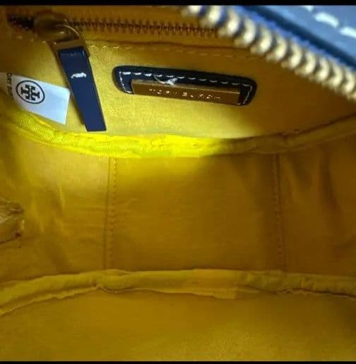 Tory Burchモノグラム 円形ショルダーバッグ ネイビー